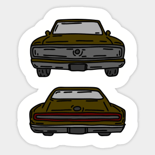 classic muscle car old illustration Sticker